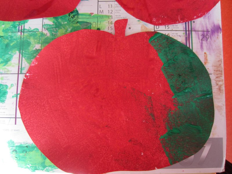 Peinture d'une pomme